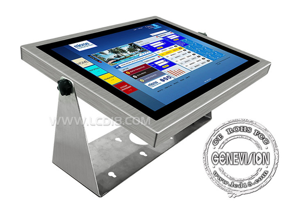 17 inch roestvrij staal IP68 wand montage tafel staande touchscreen waterdicht buiten digitaal signage