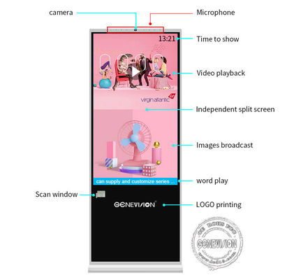 55 Duimvloer die Android-Touch screenkiosk voor Apotheek bevinden zich